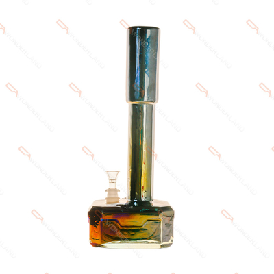 HBS Smoking Glass Bong 14.6 Inches Electroplated Hammer Mixed Color Glass Bong