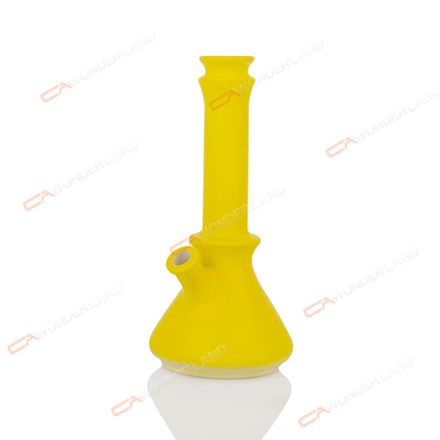Durable Bright Yellow Ceramic Bong 10 / 14mm Low Profile Removable Stem