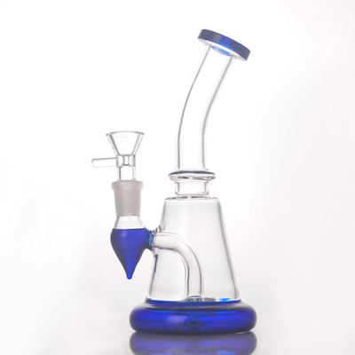 Glass Dab Rig 8 Inches Jade Color Round Thick Rimmed Base Oil Dab Rig