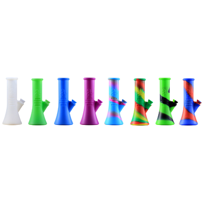 9 Inch Soft Feeling Silicone Water Bong Mix Color Printed