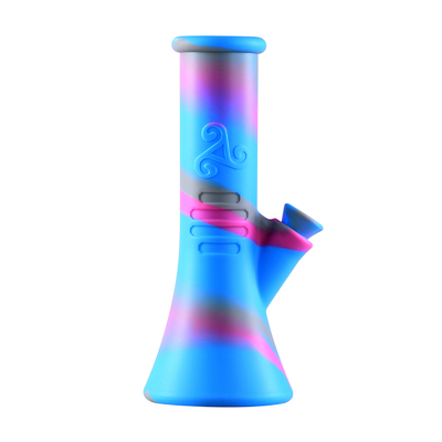 9 Inch Soft Feeling Silicone Water Bong Mix Color Printed