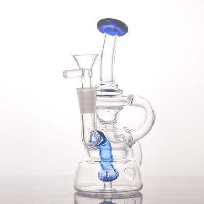Glass Dab Rig 5.5 Inches Mini Klein Recycler Rig Double Handle