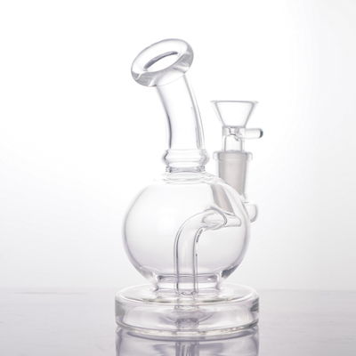 Glass Dab Rig 6 Inches Clear And Electroplated Ball Water Recycler Dab Rig