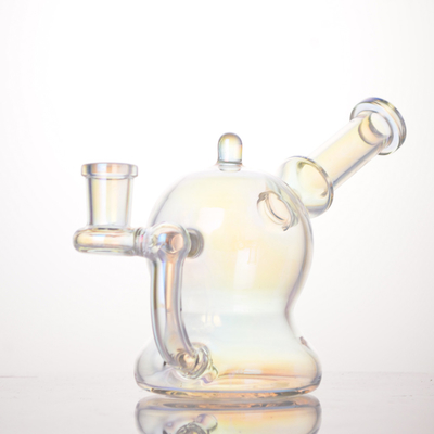 Glass Dab Rig 5" Mini Portable Electroplated Teapot Water Bong Recycler Dab Rig