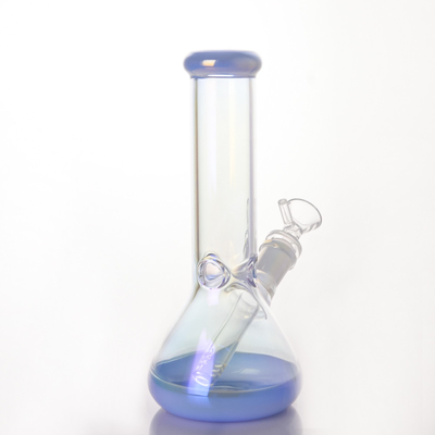 8.5 Inches Ice Catching Glass Beaker Bong Iridescent Rainbow Blue Jade Color