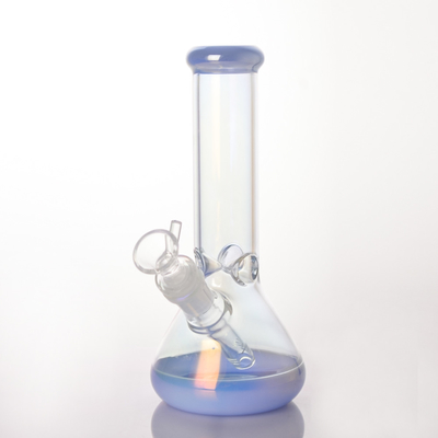 8.5 Inches Ice Catching Glass Beaker Bong Iridescent Rainbow Blue Jade Color