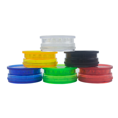 Herb Grinder Plastic Tobacco Spice Acrylic 3 - Piece Grinder - 24 Pack