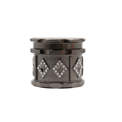 53*60mm Zinc Alloy Herb Tobacco Grinder With Rhinestones For Smoke