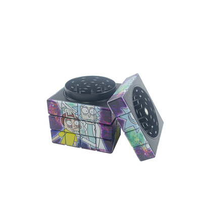 95mm 4 Pieces Metal Herb Grinder Rubix Cube Stealthy Novelty