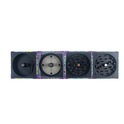 95mm 4 Pieces Metal Herb Grinder Rubix Cube Stealthy Novelty