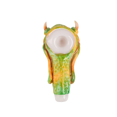 Scary Horned Monster Glass Hand Pipes 5.5 Inch OEM ODM Service