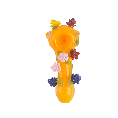 OEM Welcome High Borosilicate Glass Hand Pipes Flower Themed