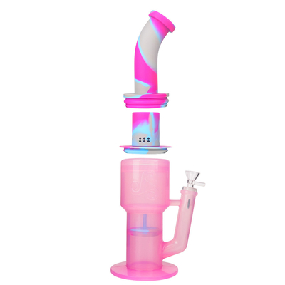 13.5'' Portable Detachable Silicone Bong With Ice Catcher 14mm Bowl