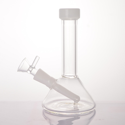 6.5 Inches Integrated Downstem Glass Beaker Bong Small With Glass Bowl