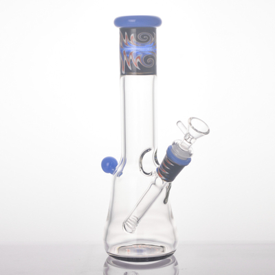 Shatterproof Straight Tube Beaker Bong 10 Inch With Flame Ice Hole