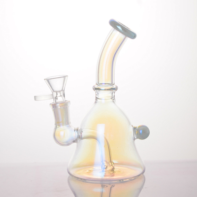 Glass Dab Rig 6.5" Snout Pig Percolator 90 Degree Joint Electroplated Glass Dab Rig