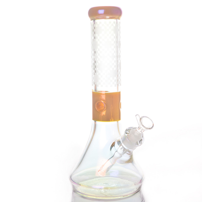 13 Inch Colored Accents Glass Beaker Bong Bong Water Pipe Sand Blasted Electroplated