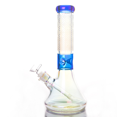 13 Inch Colored Accents Glass Beaker Bong Bong Water Pipe Sand Blasted Electroplated