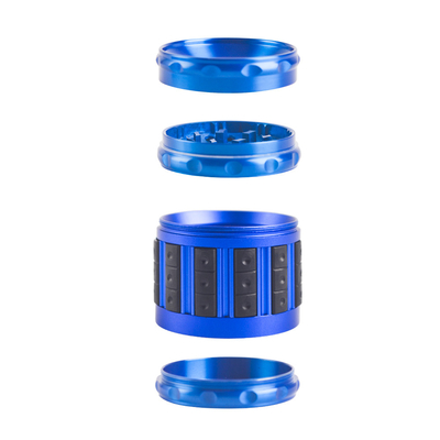 62mm Non Slip Design Herb Grinder Magnetic Cover Blue Color