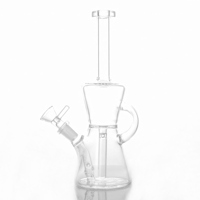 Glass Dab Rig 9" Multi Hole Percolator Hourglass Glass Recycler Dab Rig Water Pipe
