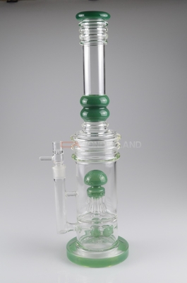 14mm Female Transparent Straight Tube Bong Jellyfish And Leaves