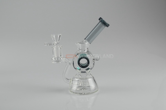 6.7 Inch Mini Size Glass Dab Rig Large Ring And Doughnut Glass Bong