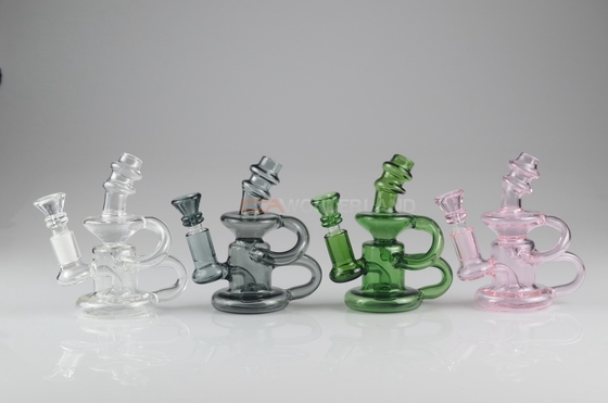 5.1 Inches High Borosilicate Glass Dab Rig Recycler With Banger