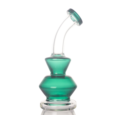 8 Inches High Chill Glass Bong Lake Green With Curved Mouth