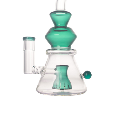 8 Inches High Chill Glass Bong Lake Green With Curved Mouth