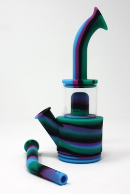 Hybrid Glass Portable Silicone Bong With 14Mm Glass Bowl Converter