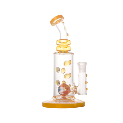 Yellow Smoking 10mm Thickness Glass Bong 9.1 Inches Height
