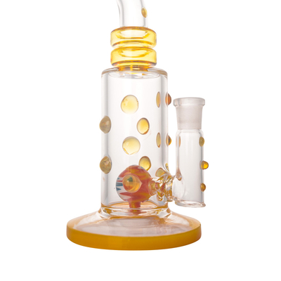 Yellow Smoking 10mm Thickness Glass Bong 9.1 Inches Height