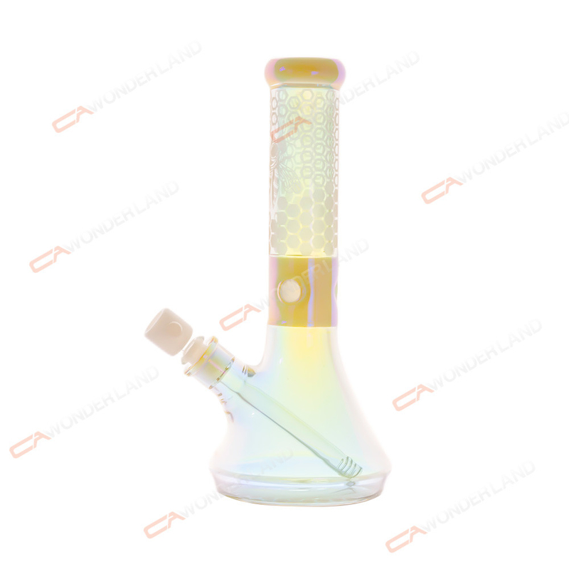 Electroplating Process Smoking Glass Bong White Jade Color Mouthpiece Ice Catcher And Bowl