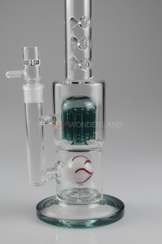 18mm Female Smooking Water Pipe 13.78 Inches Glass Bead And Tree