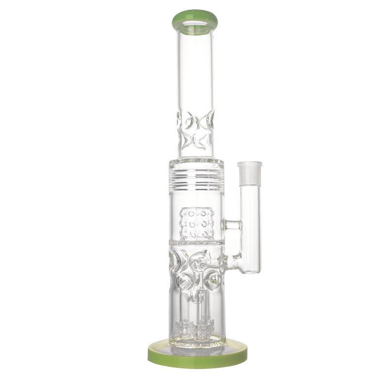 15 Inches Straight Glass Tank Bong Branch Filter And Honeycomb
