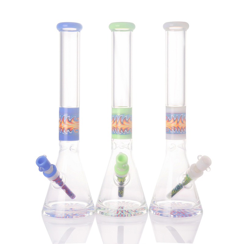 14mm Female Straight Tube Bubbler Water Pipe 18.5 Inches With Graffiti