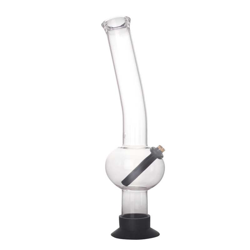 18 Inches Clear Black Bubbler Water Pipe For Weed Silicone Base